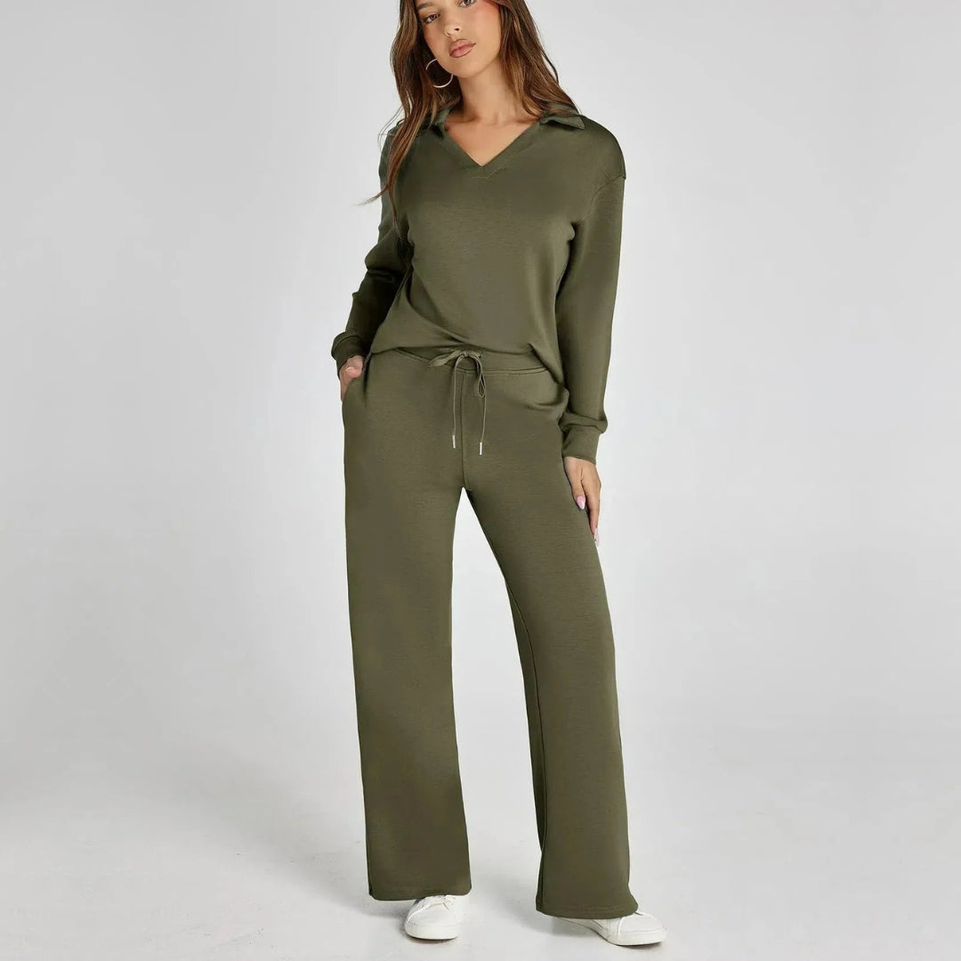 Puck | Luxe Loungewear Set met Comfy Broek en V-hals