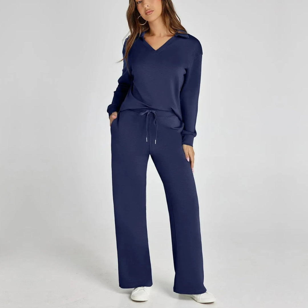Puck | Luxe Loungewear Set met Comfy Broek en V-hals