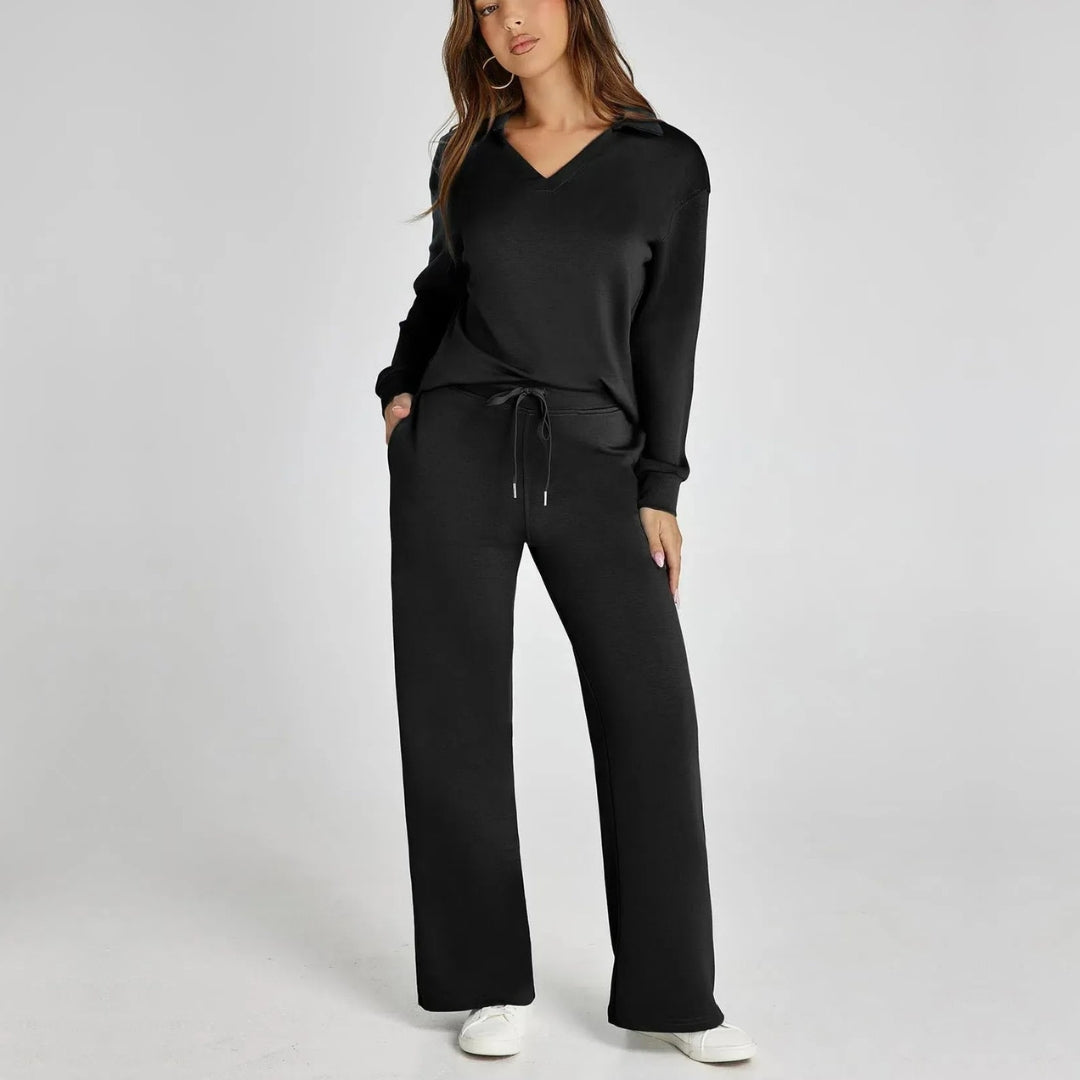 Puck | Luxe Loungewear Set met Comfy Broek en V-hals