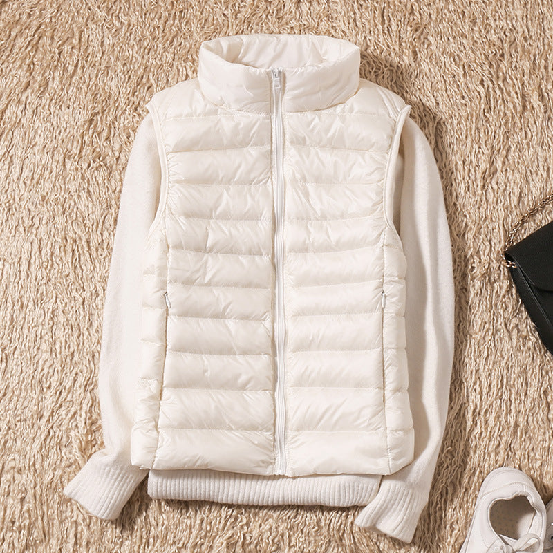 Amy | Lichtgewicht donsbodywarmer met plooidetail