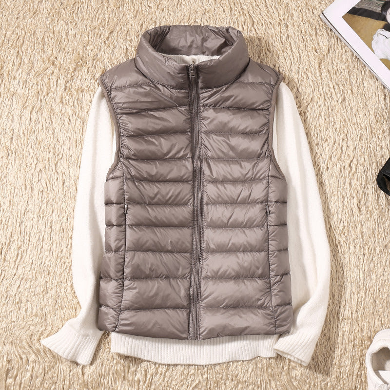 Amy | Lichtgewicht donsbodywarmer met plooidetail
