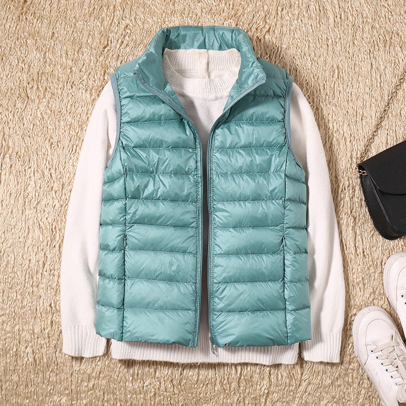 Amy | Lichtgewicht donsbodywarmer met plooidetail