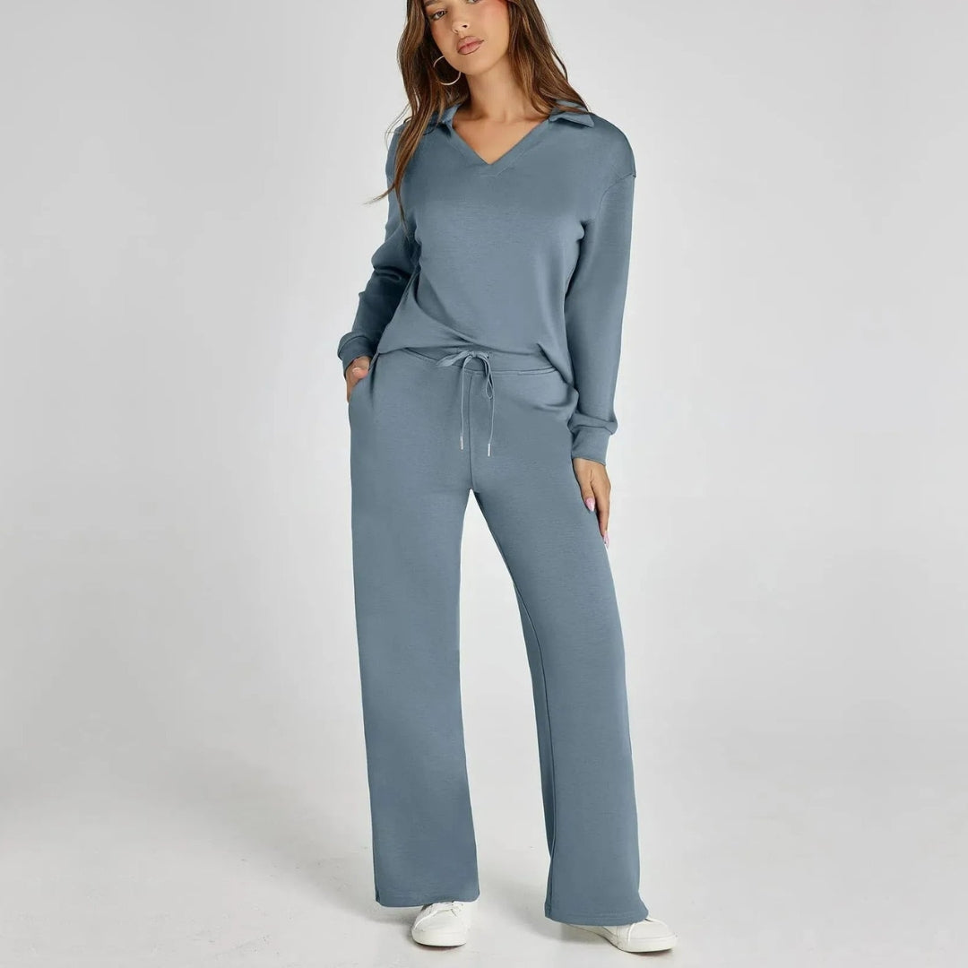 Puck | Luxe Loungewear Set met Comfy Broek en V-hals