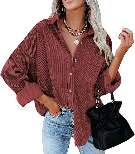 Lagusta | Casual Ribfluwelen Overhemdjas