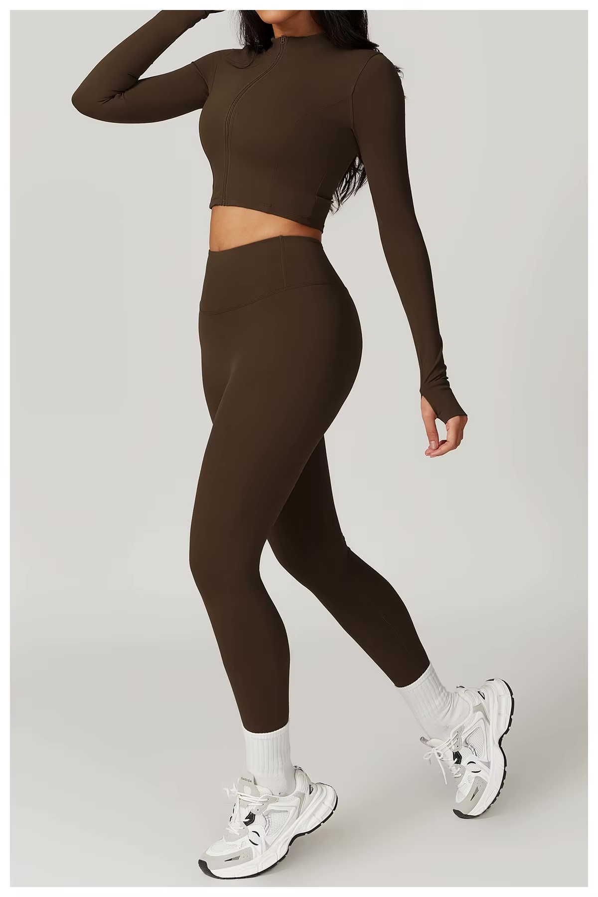 Fenna Sport Set | Dames 3-delige sportoutfit met high-waist legging, sport-bh en cropped jack