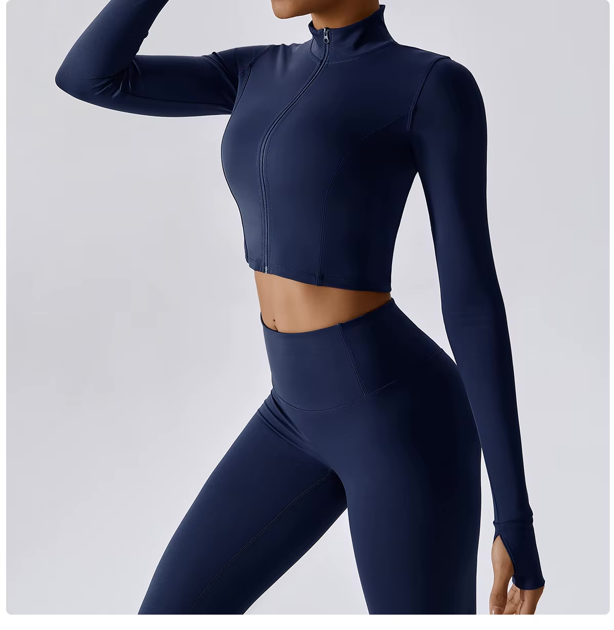 Fenna Sport Set | Dames 3-delige sportoutfit met high-waist legging, sport-bh en cropped jack