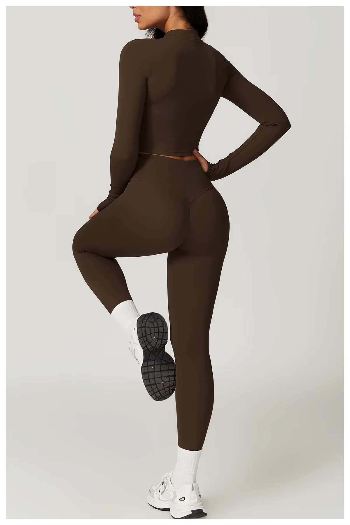 Fenna Sport Set | Dames 3-delige sportoutfit met high-waist legging, sport-bh en cropped jack