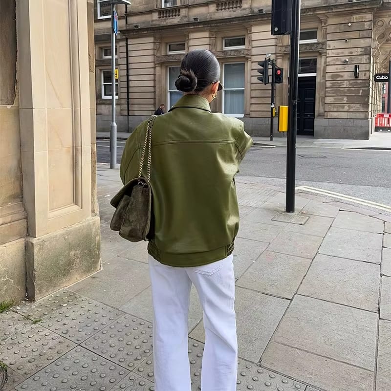 Leona – Oversized leren jas