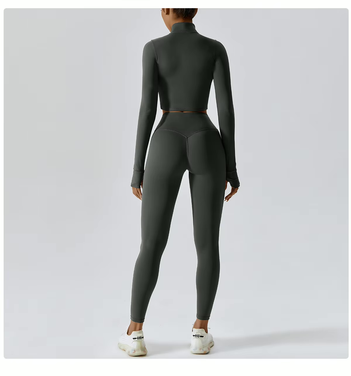 Fenna Sport Set | Dames 3-delige sportoutfit met high-waist legging, sport-bh en cropped jack