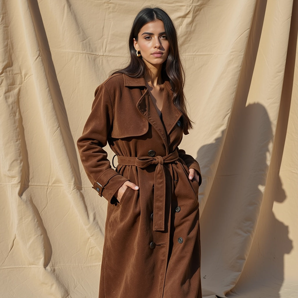 Alice | Kunstsuède trenchcoat