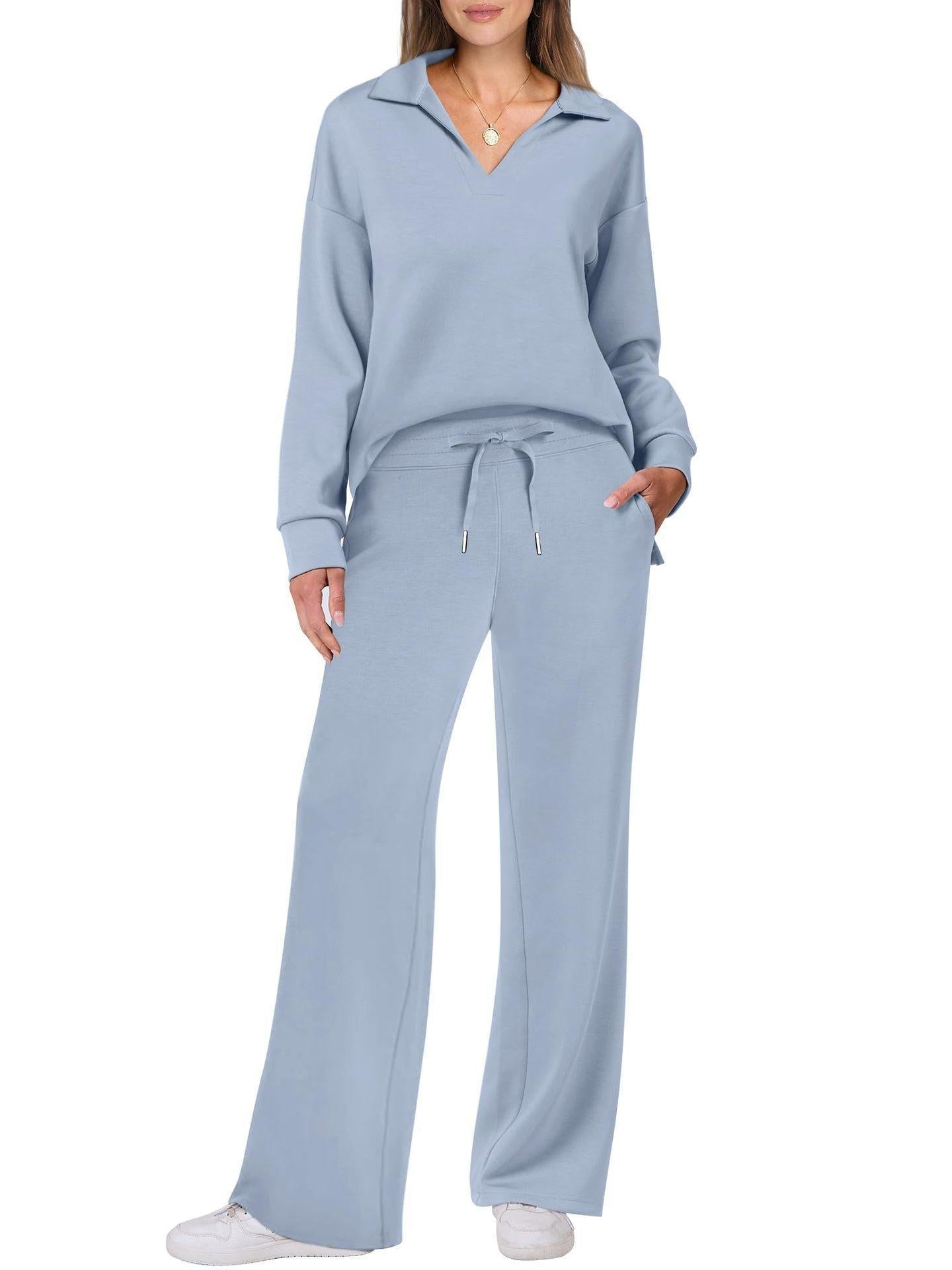 Puck | Luxe Loungewear Set met Comfy Broek en V-hals