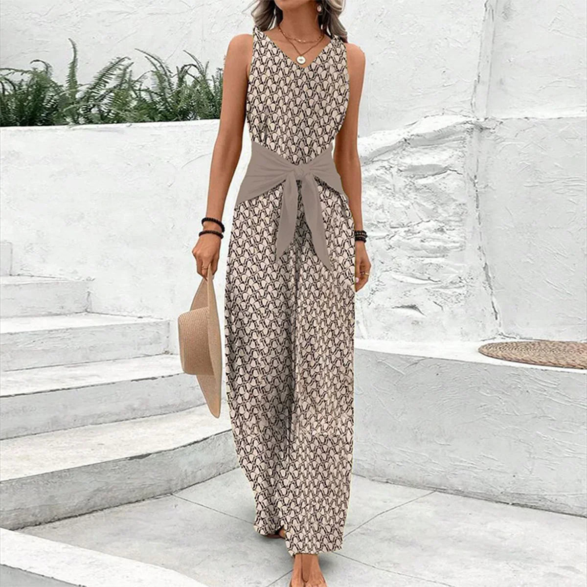 Milou | Mouwloze Jumpsuit met ronde hals