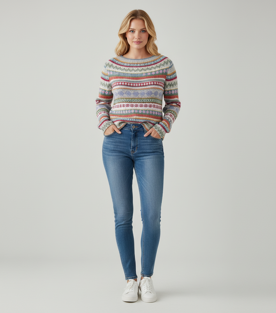 Kleurrijke Trui voor Dames – Vrolijk & Zacht