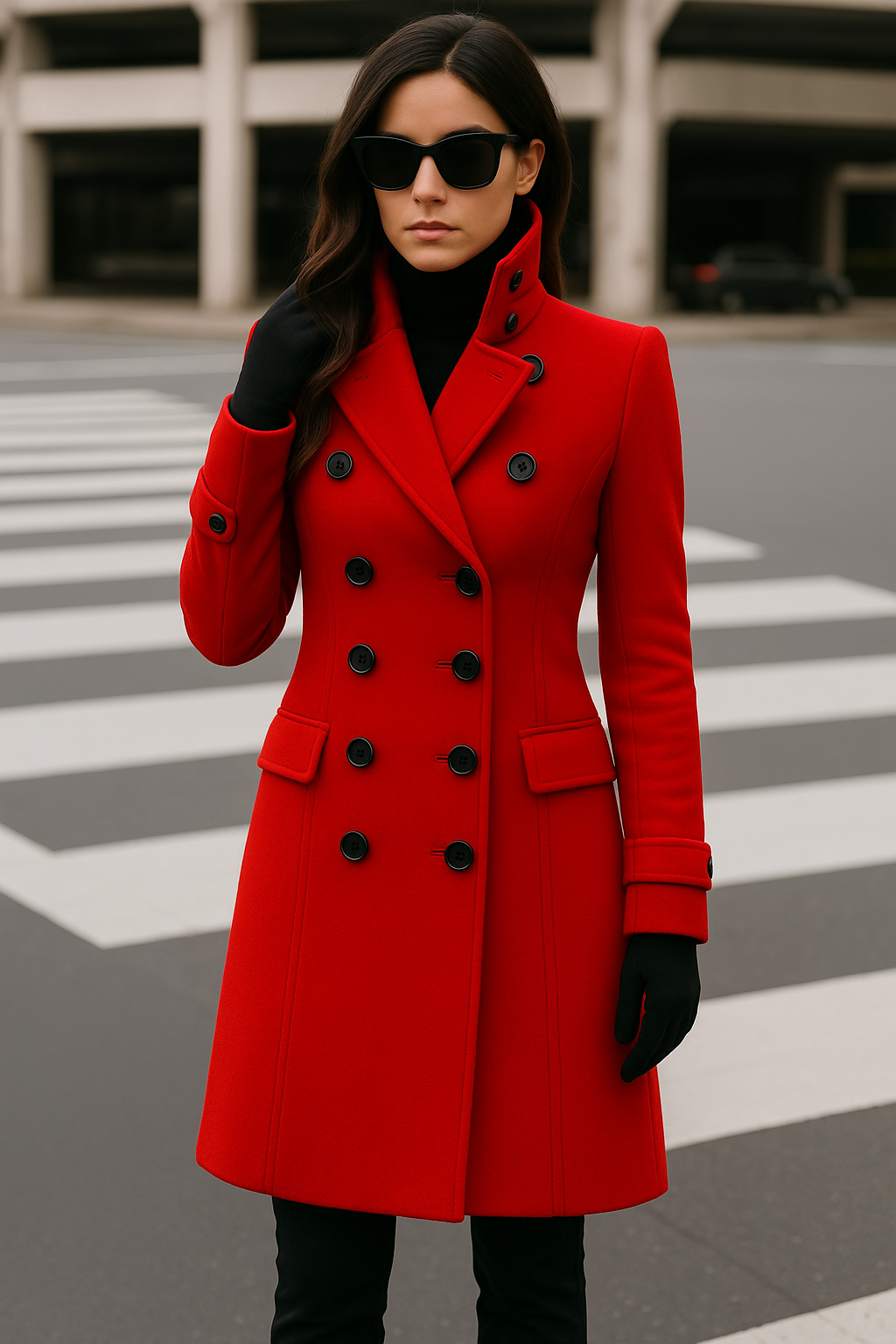 Chique Dames Trenchcoat met Ceintuur en Hoge Kraag