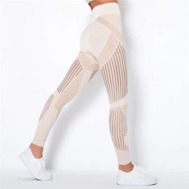 Dames Hoge Taille Compressielegging Met Shaping-Effect En Meshdetails