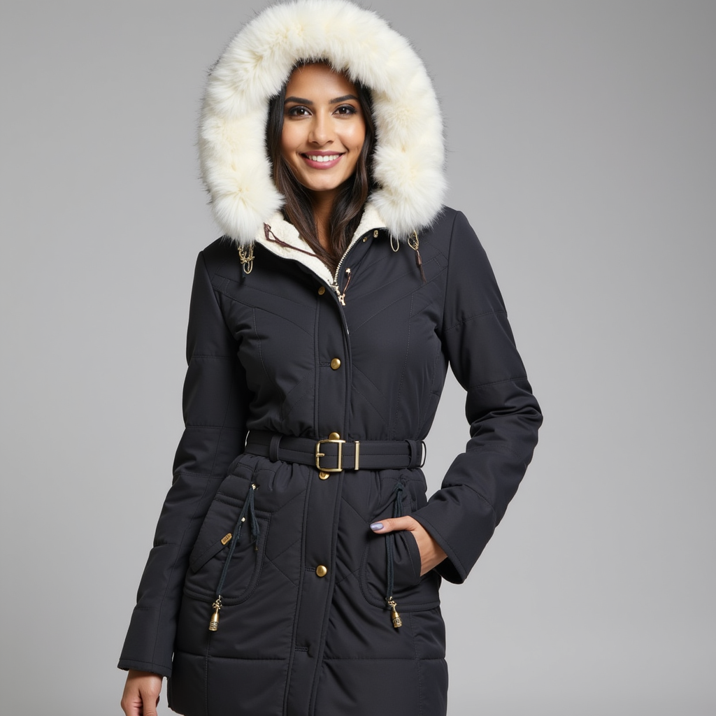 Anja Belted Fur Parka