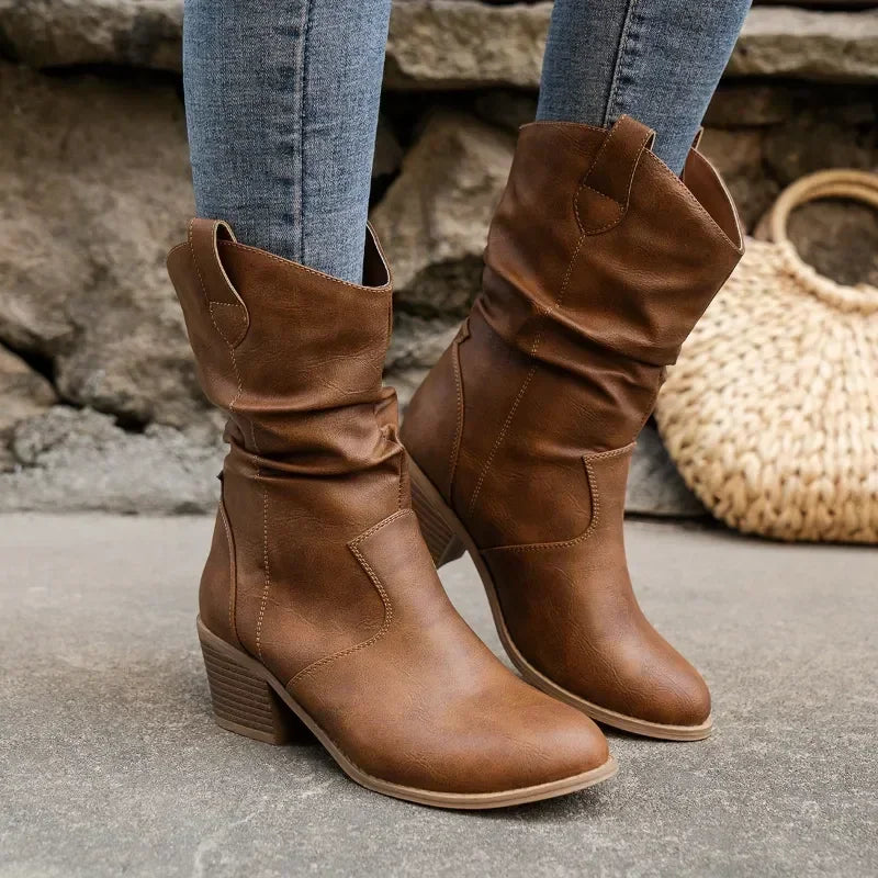 Amo | Klassieke Mid-Calf Western Boots