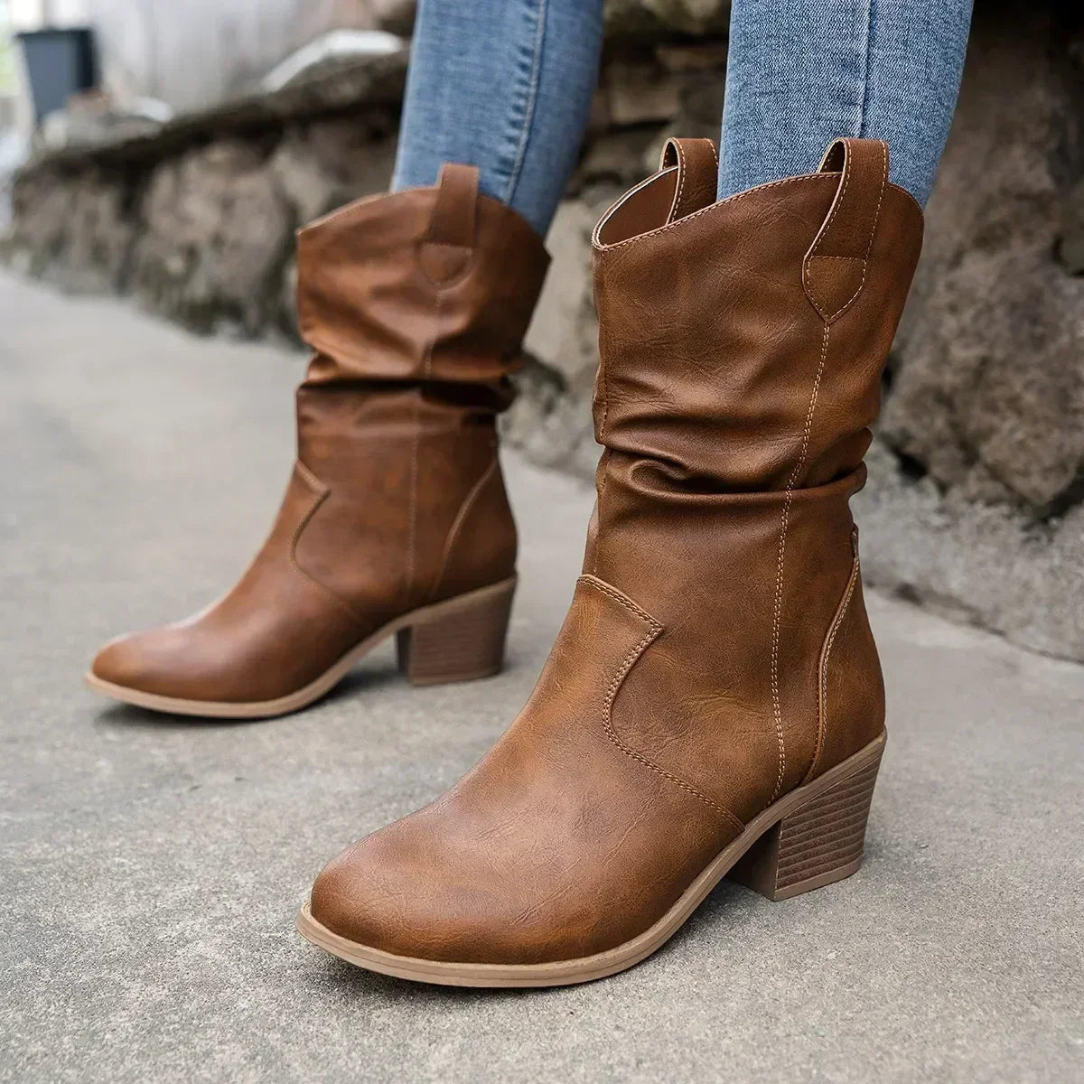 Amo | Klassieke Mid-Calf Western Boots