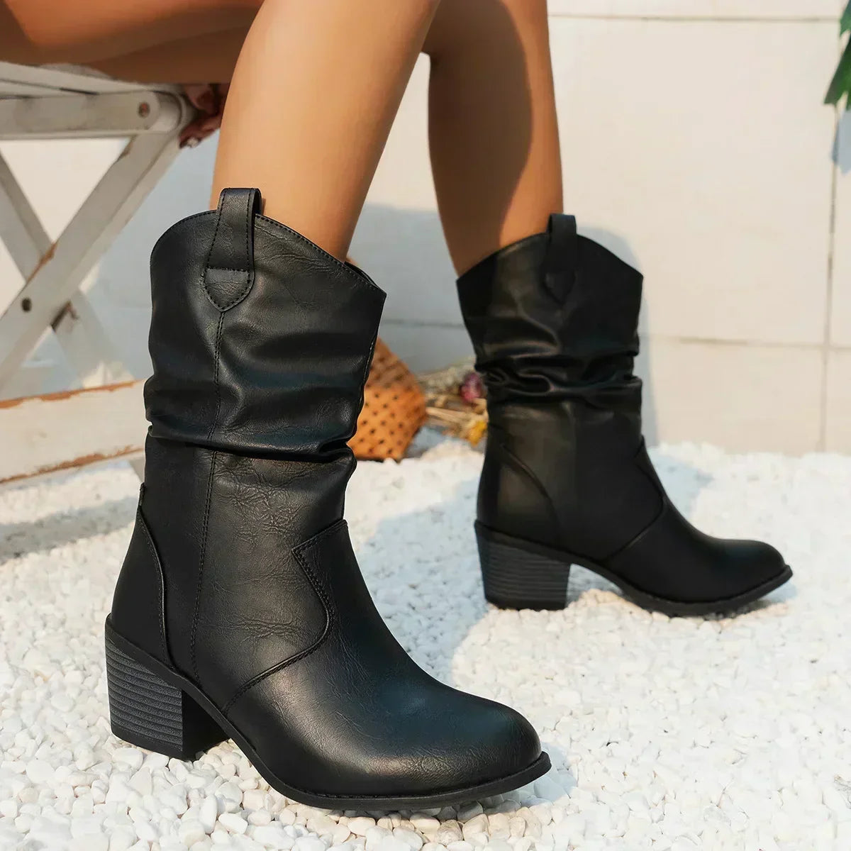 Amo | Klassieke Mid-Calf Western Boots