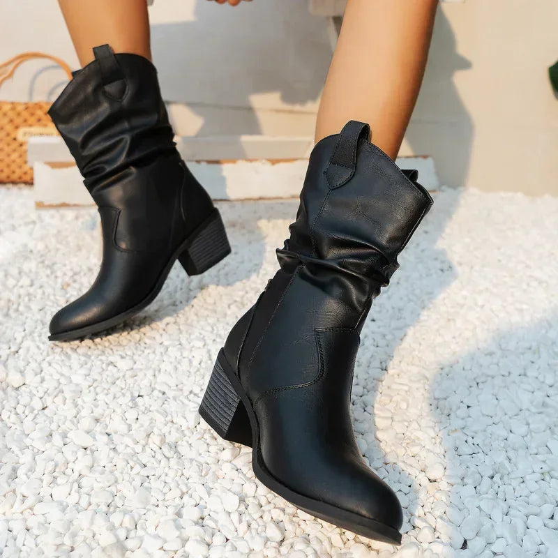 Amo | Klassieke Mid-Calf Western Boots