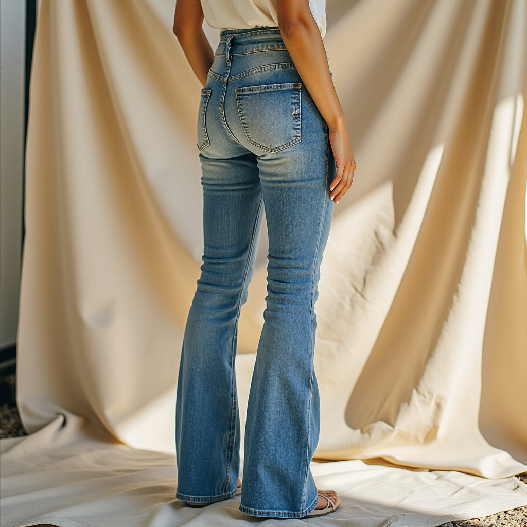 Fay | Blauwe Flared Broek