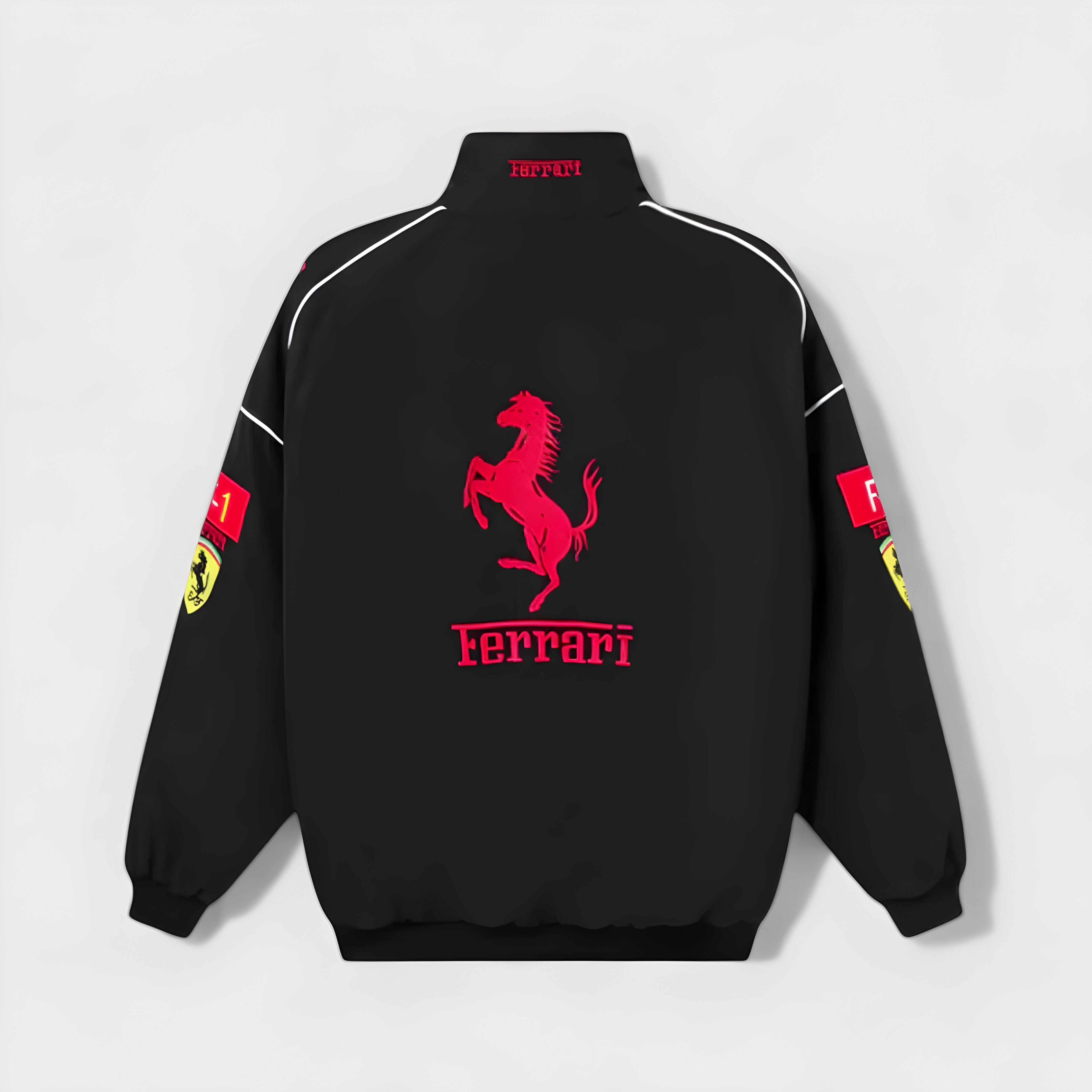 Vintage Unisex Ferrari Race Jas - Klassiek logo Ontwerp, Retrostijl